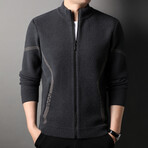Quinten Zippered Sweater Jacket // Gray (M)