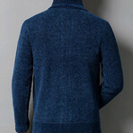 Sullivan Zippered Sweater Jacket // Blue (M)