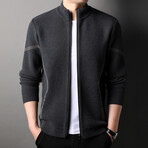 Quinten Zippered Sweater Jacket // Gray (M)