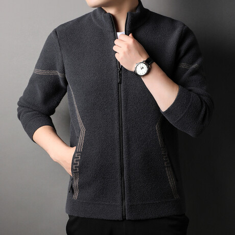 Quinten Zippered Sweater Jacket // Gray (S)