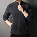 Quinten Zippered Sweater Jacket // Gray (M)