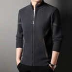 Quinten Zippered Sweater Jacket // Gray (M)