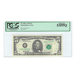 1984A $5 Small Size Federal Reserve Note // Low Serial Number // PCGS Certified About New PPQ