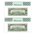 1981 $50 Small Size Federal Reserve Notes // Sequential Set of 2 // PCGS Certified About New