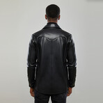 Leather Western Overshirt // Black (XL)
