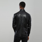 Leather Western Overshirt // Black (XL)