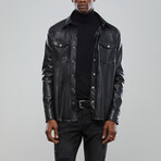 Leather Western Overshirt // Black (XL)