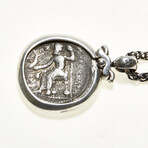 Alexander the Great Large Silver Coin Necklace