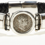 Roman Coin of Hadrian 117-138 AD // Men's Leather Bracelet