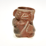 Pre-Columbian Moche Head Pot Depicting a Warrior