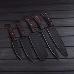 High Carbon Forged Chef Knife // Set Of 5 (Brown)