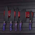 High Carbon Chef Knife // Set Of 5 (Purple)