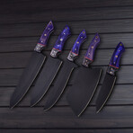 High Carbon Chef Knife // Set Of 5 (Purple)