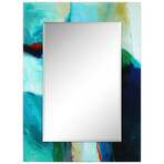 Sky Rectangular Beveled Mirror // Free Floating Printed Tempered Art Glass