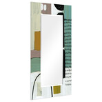 Introductions III Rectangular Beveled Mirror // Free Floating Printed Tempered Art Glass