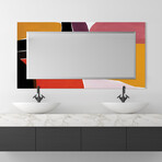 Finale Rectangular Beveled Mirror on Free Floating Reverse Printed Tempered Art Glass