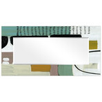 Introductions III Rectangular Beveled Mirror // Free Floating Printed Tempered Art Glass