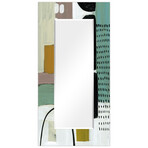 Introductions III Rectangular Beveled Mirror // Free Floating Printed Tempered Art Glass