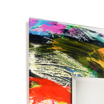 Rock Star Rectangular Beveled Mirror // Free Floating Printed Tempered Art Glass