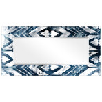 Indigo Extraction Rectangular Beveled Mirror on Free Floating Reverse Printed Tempered Art Glass