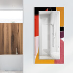 Finale Rectangular Beveled Mirror on Free Floating Reverse Printed Tempered Art Glass