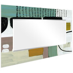 Introductions III Rectangular Beveled Mirror // Free Floating Printed Tempered Art Glass