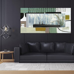 Introductions III Rectangular Beveled Mirror // Free Floating Printed Tempered Art Glass