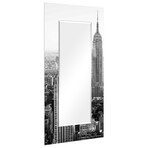 My N.Y. Rectangular Beveled Mirror // Free Floating Printed Tempered Art Glass