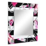 Essentials Square Beveled Mirror // Free Floating Printed Tempered Art Glass