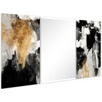 Grey Skies Rectangular Beveled Mirror on Free Floating Reverse Printed Tempered Art Glass