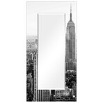 My N.Y. Rectangular Beveled Mirror // Free Floating Printed Tempered Art Glass