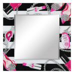 Essentials Square Beveled Mirror // Free Floating Printed Tempered Art Glass