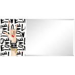 Loved Rectangular Beveled Mirror // Free Floating Printed Tempered Art Glass