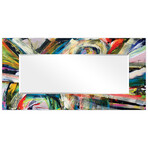 Rock Star I Rectangular Beveled Mirror // Free Floating Printed Tempered Art Glass