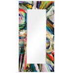 Rock Star I Rectangular Beveled Mirror // Free Floating Printed Tempered Art Glass