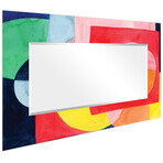 Launder II Rectangular Beveled Mirror on Free Floating Reverse Printed Tempered Art Glass