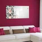 Loved Rectangular Beveled Mirror // Free Floating Printed Tempered Art Glass