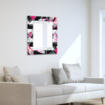 Essentials Square Beveled Mirror // Free Floating Printed Tempered Art Glass