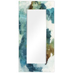 Blue Sky Rectangular Beveled Mirror // Free Floating Printed Tempered Art Glass