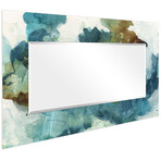 Blue Sky Rectangular Beveled Mirror // Free Floating Printed Tempered Art Glass