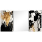 Grey Skies Rectangular Beveled Mirror on Free Floating Reverse Printed Tempered Art Glass