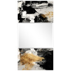Grey Skies Rectangular Beveled Mirror on Free Floating Reverse Printed Tempered Art Glass