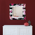 Essentials Square Beveled Mirror // Free Floating Printed Tempered Art Glass