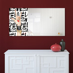 Loved Rectangular Beveled Mirror // Free Floating Printed Tempered Art Glass