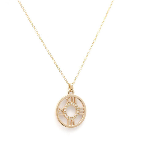 Tiffany & Co. // 18k Rose Gold Atlas Medallion Diamond Necklace // 16.14" // Store Display