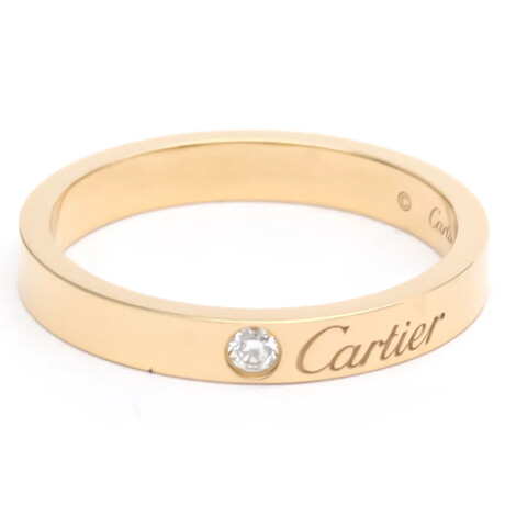 Cartier // 18k Rose Gold Engraved Diamond Ring // Ring Size: 7.5 // Store Display
