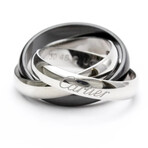 Cartier // 18k White Gold + Cermaic Trinity Ring // Ring Size: 4.5 // Store Display