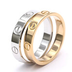 Cartier // 18k Rose Gold + 18k White Gold Mini Love Ring // Ring Size: 6 // Store Display