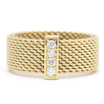 Tiffany & Co. // 18k Yellow Gold Somerset Diamond Mesh Ring // Ring Size: 4 // Store Display