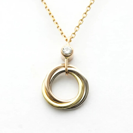Cartier // 18k Rose Gold + 18k White Gold + 18k Yellow Gold Trinity De Cartier Necklace // 14.96"-15.74" // Store Display